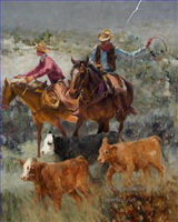 Art occidental du cowboy amérindien Peintures