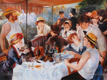 Inventaire œuvres - Déjeuner de fête nautique Renoir 100X134cm USD750 Stock prêt à expédier