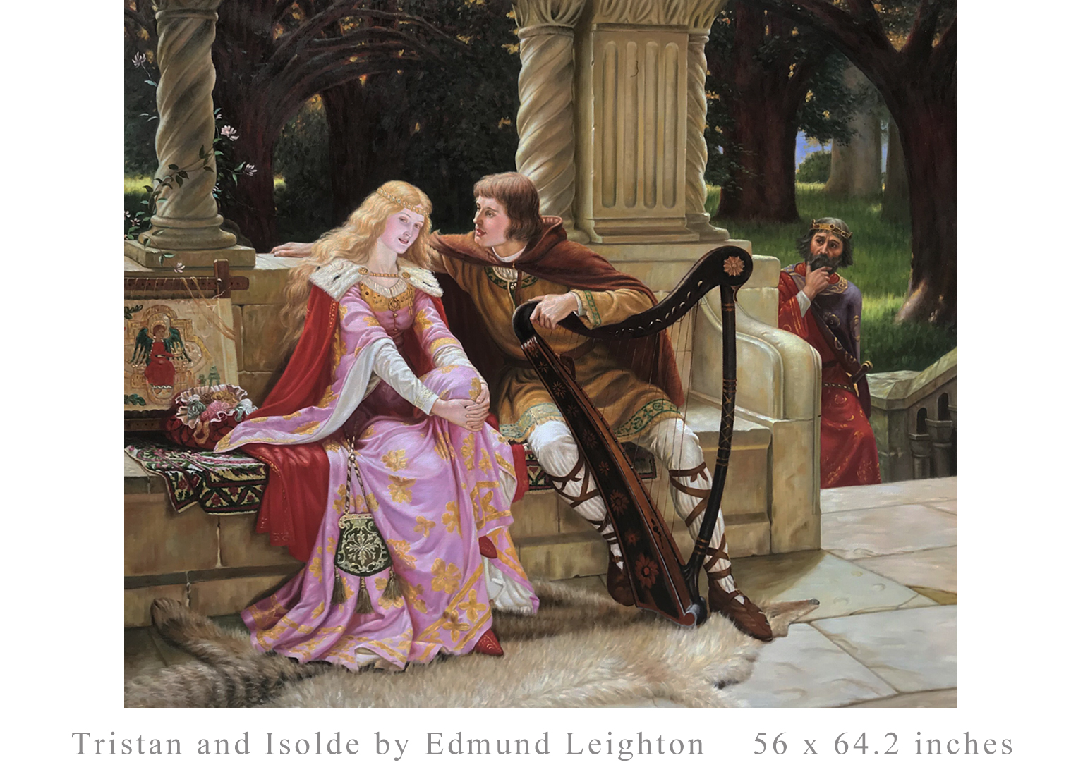 Tristan Isolde hEdmund Leighton 53x64inches EUR698 Peintures à l'huile