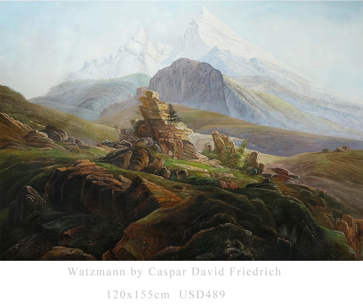 Watzmann Caspar David Friedrich 120x155cm EUR489 Peintures à l'huile