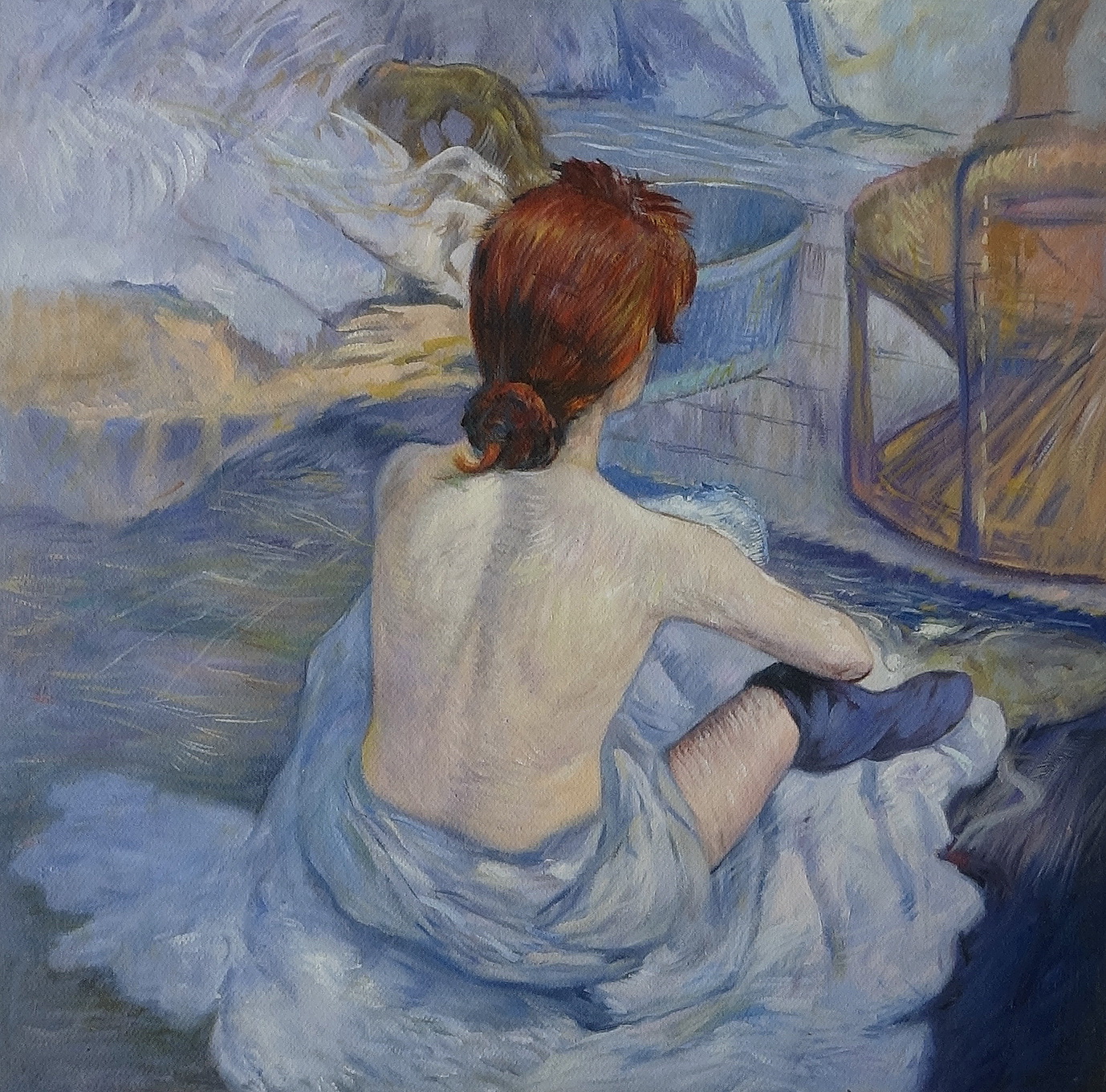 Woman Toilette Washing Henri de Toulouse Lautrec 26x26 inches EUR100 Peintures à l'huile