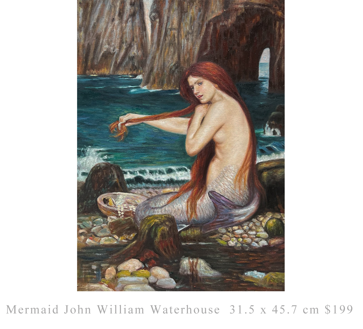 mermaid John William Waterhouse 32x46inches EUR199 Peintures à l'huile